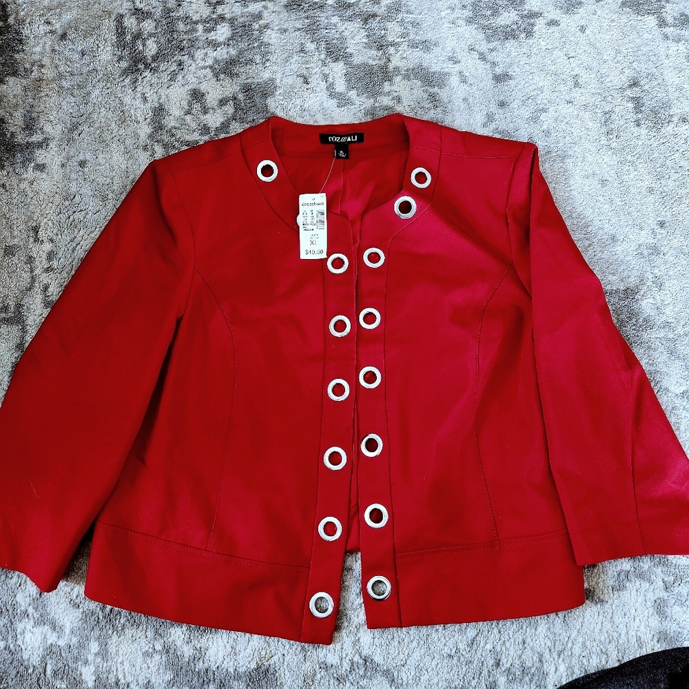 Roz & Ali red blazer, size xl.